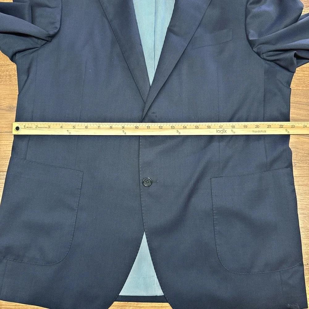 Tailored Dormeuil Exel Mens US 46* Navy‎ Wool Blazer Luxury Professional Career